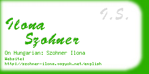 ilona szohner business card